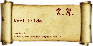 Kari Milda névjegykártya